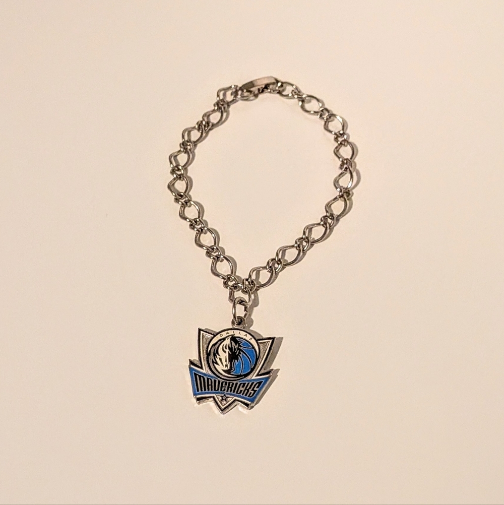 Silver and Blue Mavericks Charm Bracelet